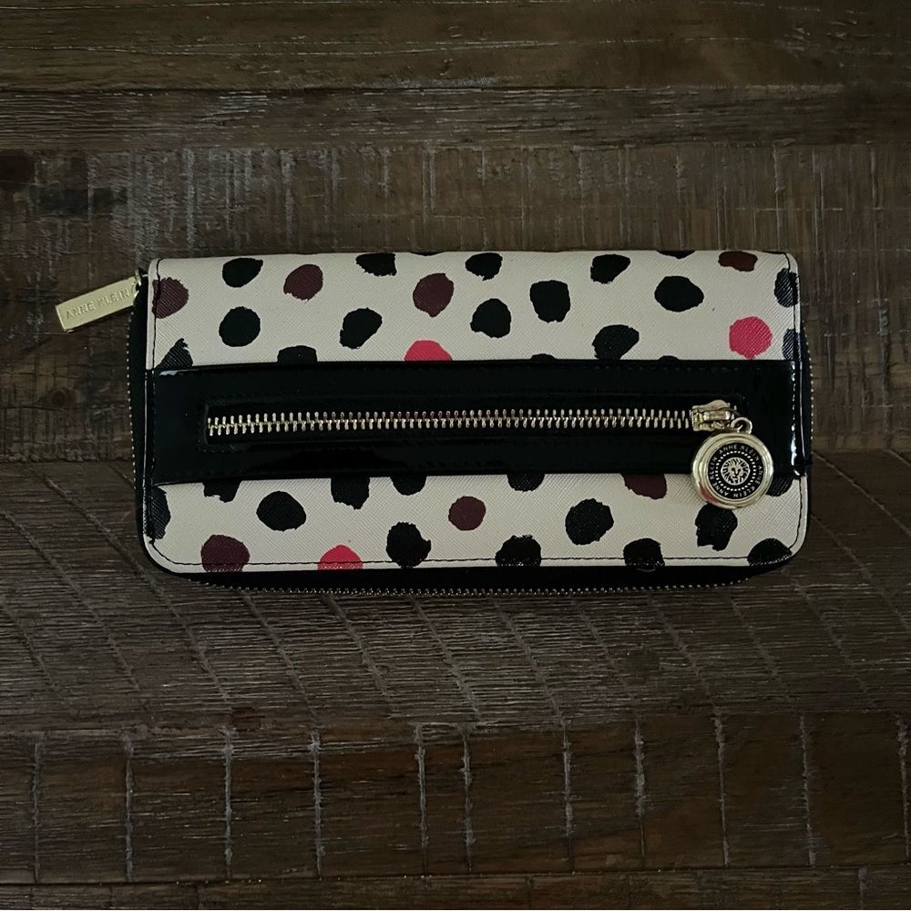 Anne Klein Coated Canvas Wallet with Cheetah Spots.